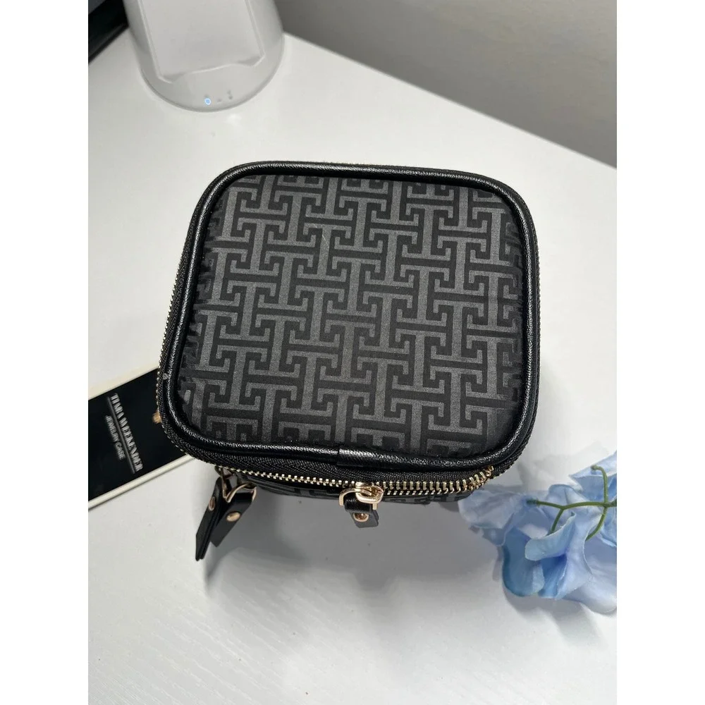 PurseN Tiara Weekender Jewelry Case Black Geometric Signature Collection NWT